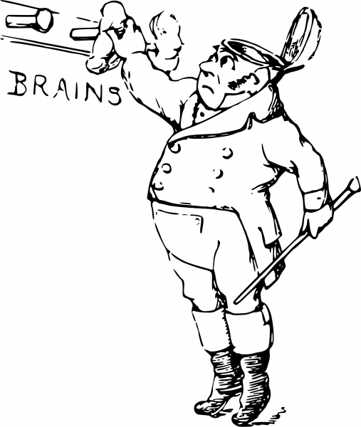 Vintage Comic Character – Man and His Brains coloring page image