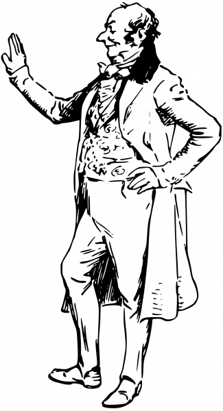 Vintage Comic Character – Man Interrupts His Opponents coloring page image