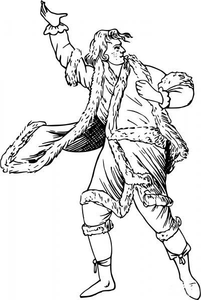 Vintage Comic Character – Man Waving to the Crowd coloring page image