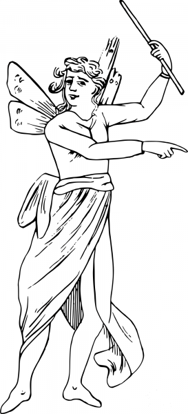 Vintage Comic Character – Man with a Flute coloring page image