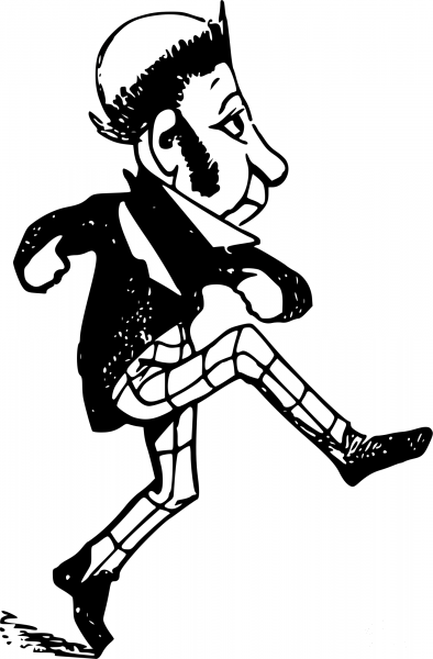 Vintage Comic Character – Marching Gentleman coloring page image