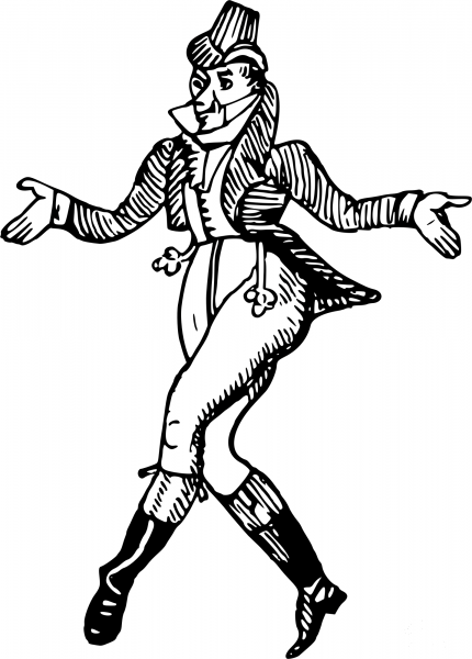 Vintage Comic Character – Medieval Dancer coloring page image