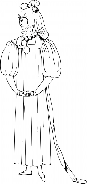 Vintage Comic Character – Medieval Doctor coloring page image