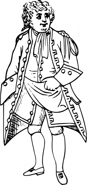 Vintage Comic Character – Medieval Judge coloring page image