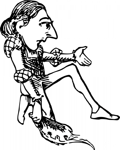 Vintage Comic Character – Medieval Knight on a Knee coloring page image