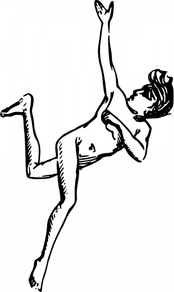 Vintage Comic Character – Naked Man Falling coloring page image