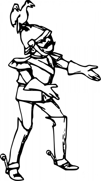 Vintage Comic Character – Officer with a Bird coloring page image