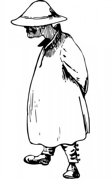 Vintage Comic Character – Old Farmer coloring page image