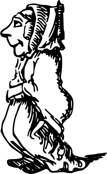 Vintage Comic Character – Old Maid coloring page image