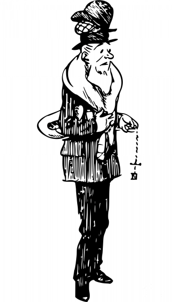 Vintage Comic Character Old Man in Three Hats coloring page image