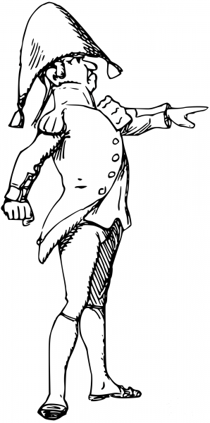 Vintage Comic Character – Pointing General coloring page image