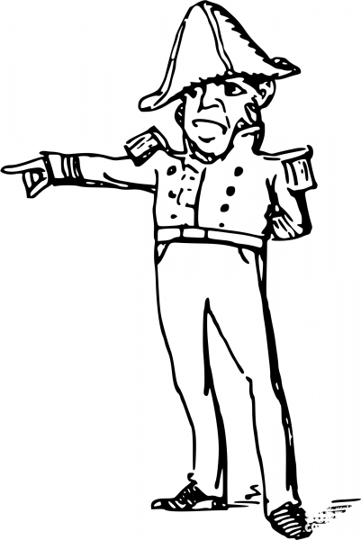 Vintage Comic Character – Pointing General coloring page image