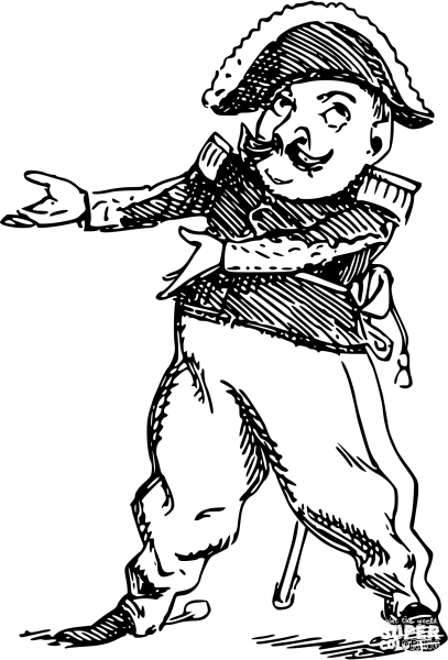 Vintage Comic Character – Pointing General coloring page image