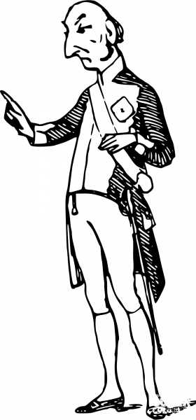 Vintage Comic Character – Pointing General coloring page image