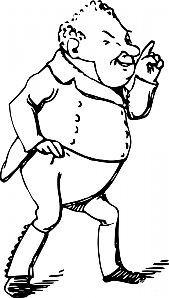 Vintage Comic Character – Pointing Gentleman coloring page image