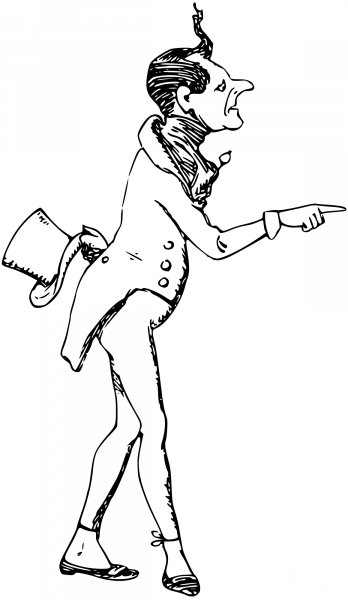 Vintage Comic Character – Pointing Man coloring page image