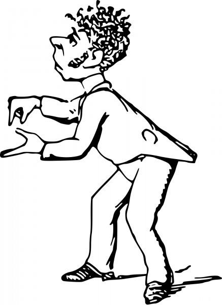 Vintage Comic Character – Pointing Man coloring page image