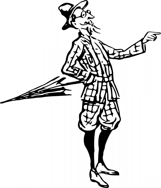 Vintage Comic Character – Pointing Old Man coloring page image