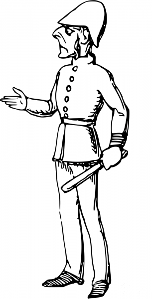 Vintage Comic Character – Policeman coloring page image