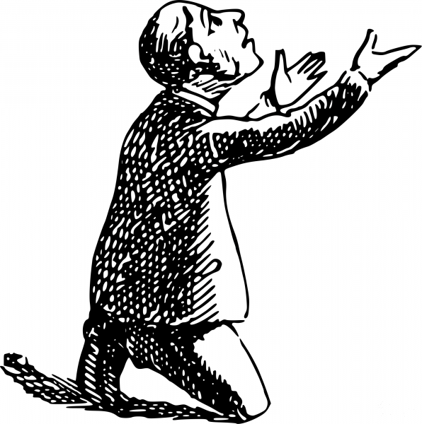 Vintage Comic Character – Praying Man coloring page image