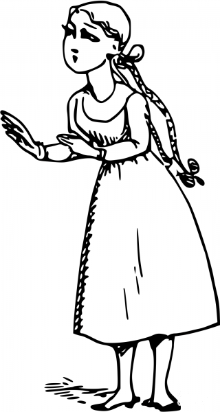 Vintage Comic Character – Pretty Girl coloring page image