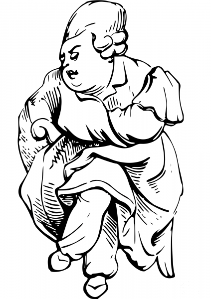 Vintage Comic Character – Resting Man coloring page image