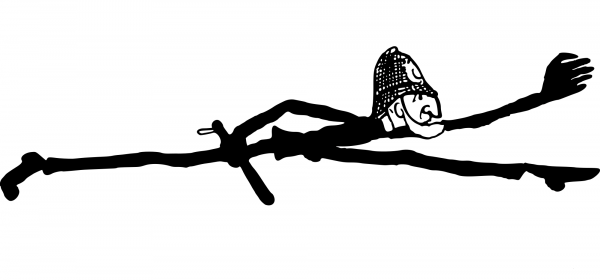 Vintage Comic Character – Running Policeman coloring page image