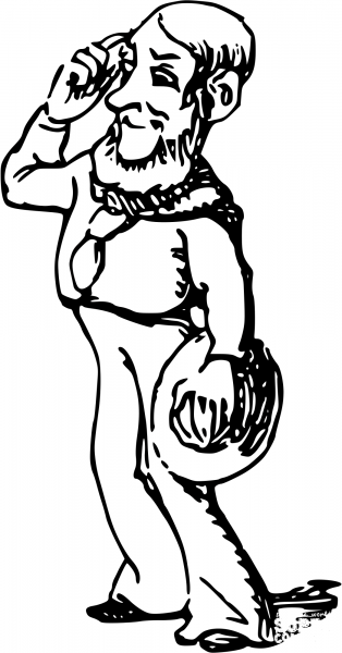 Vintage Comic Character – Sailor coloring page image