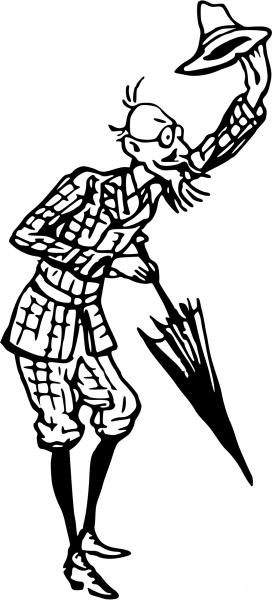 Vintage Comic Character – Saluting Englishman coloring page image
