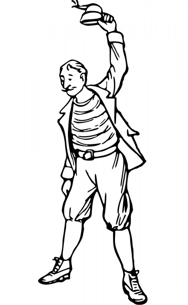 Vintage Comic Character – Saluting Man coloring page image