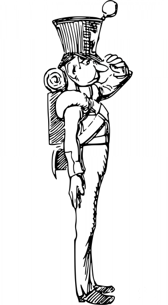 Vintage Comic Character – Saluting Palace Guard coloring page image