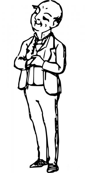 Vintage Comic Character – Satisfied Man coloring page image