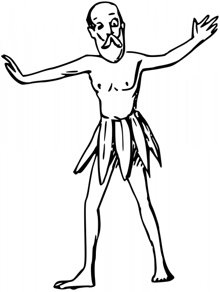 Vintage Comic Character – Savage Man coloring page image