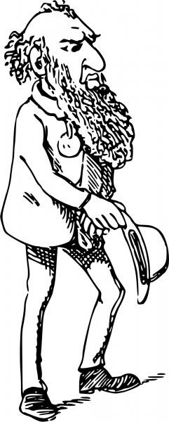 Vintage Comic Character – Serious Bearded Man coloring page image