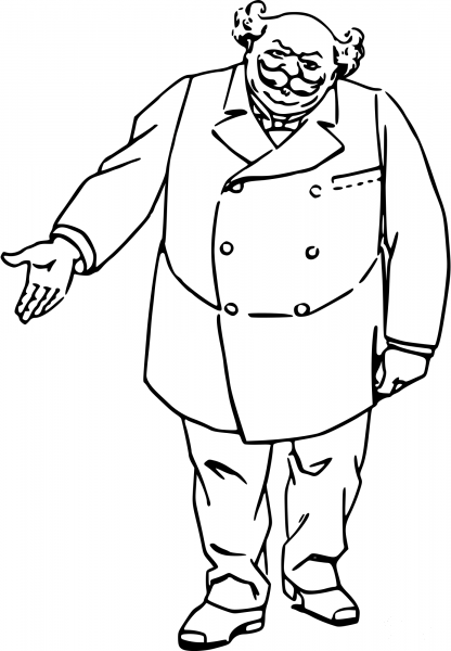 Vintage Comic Character – Serious Gentleman coloring page image