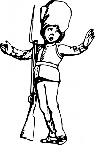 Vintage Comic Character – Singing British Soldier coloring page image
