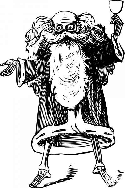 Vintage Comic Character – Skeleton Santa coloring page image