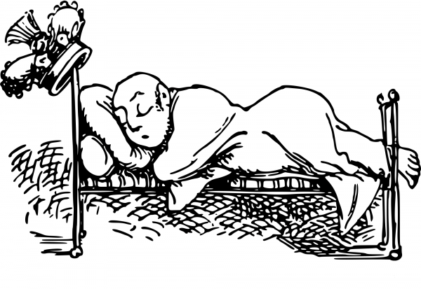 Vintage Comic Character – Sleeping King coloring page image