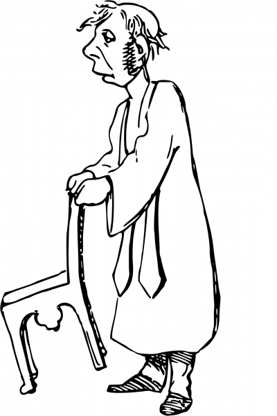 Vintage Comic Character – Sleepy Man coloring page image