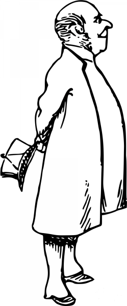 Vintage Comic Character – Smiling Gentleman coloring page image