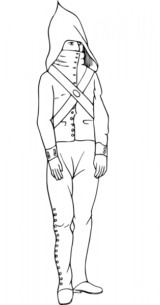 Vintage Comic Character – Soldier in a Hood coloring page image