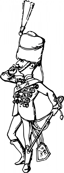 Vintage Comic Character – Soldier with a Sword coloring page image