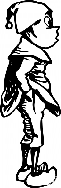 Vintage Comic Character – Surprised Boy coloring page image