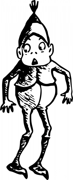 Vintage Comic Character – Surprised Boy coloring page image