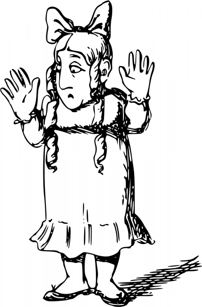 Vintage Comic Character – Surprised Girl coloring page image