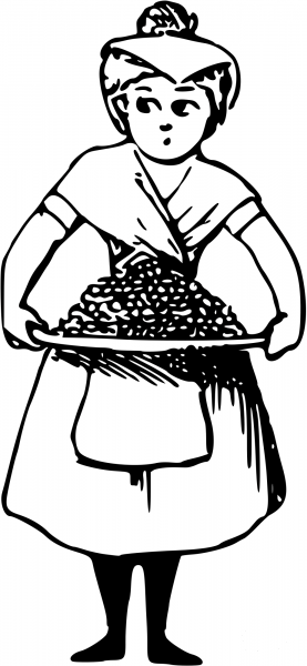 Vintage Comic Character – Surprised Maid coloring page image