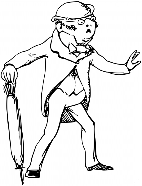 Vintage Comic Character – Surprised Man coloring page image