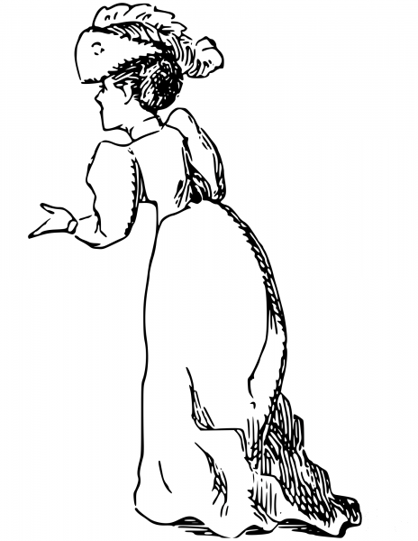 Vintage Comic Character – Surprised Woman coloring page image