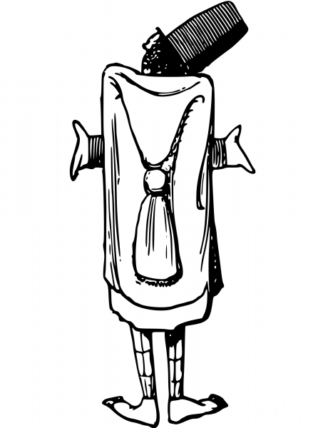 Vintage Comic Character – Tall Man in a Hat coloring page image