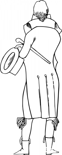 Vintage Comic Character – Tall Man with a Hat coloring page image